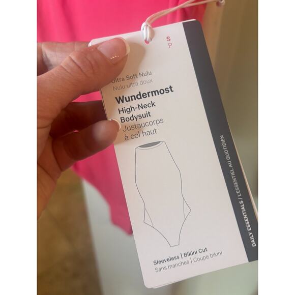 Lululemon Women's Wundermost High Neck Bodysuit Pink Size Small NEW - Picture 4 of 6